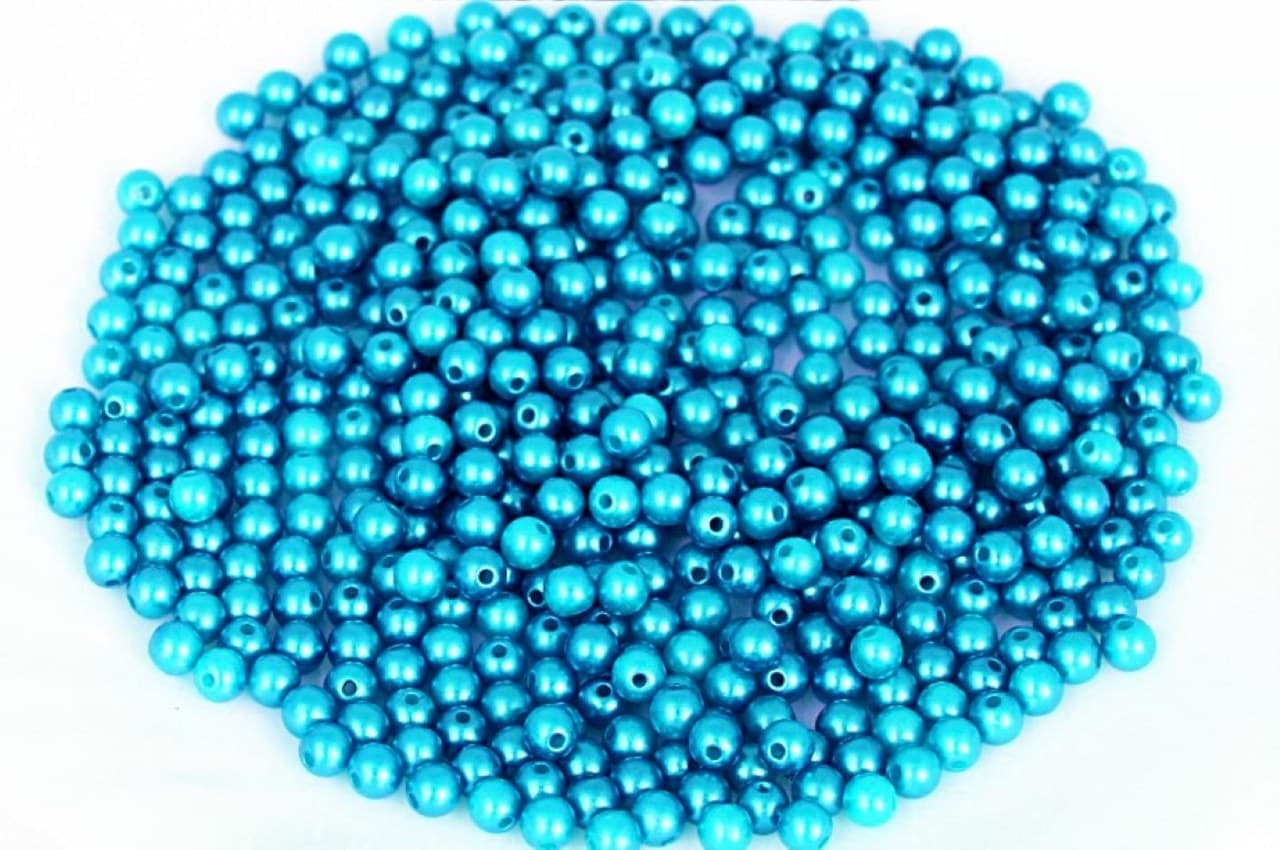 Koraliki perełki z dziurką, śr.3mm/500szt błękitny