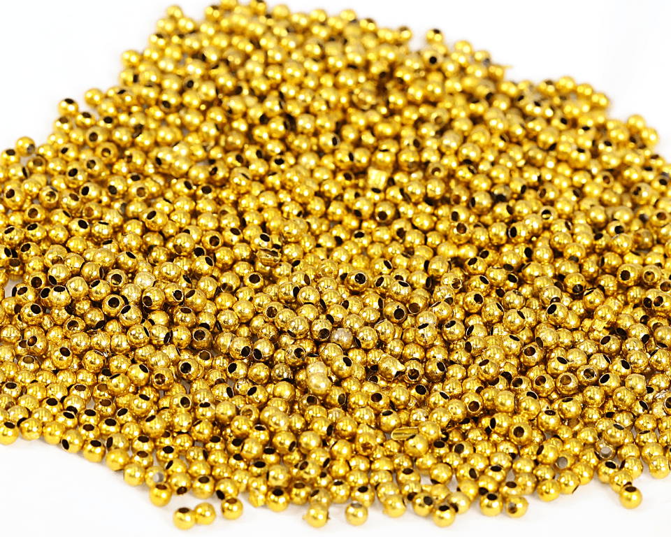 Koraliki perełki metalizowane, śr.3mm/25g, złote