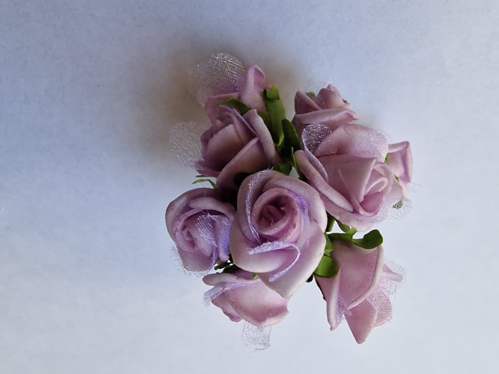 Róże piankowe z drutem śr.2cm/10szt, wrzosowe