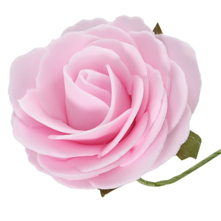 Kwiat piankowy pełny na drucie śr.7cm/6szt j. róż