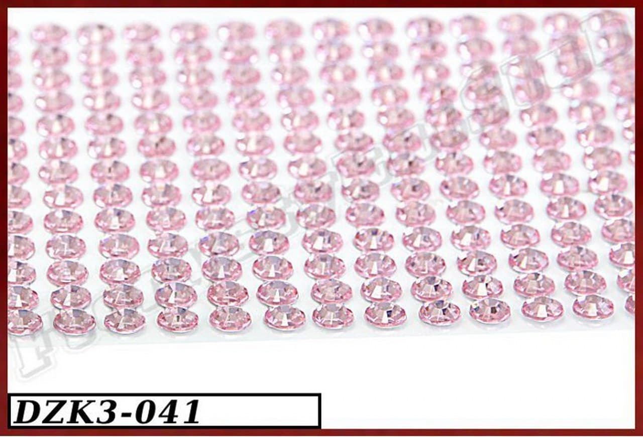 Dżety samoprzylepne kryształki 3mm/806szt j.róż