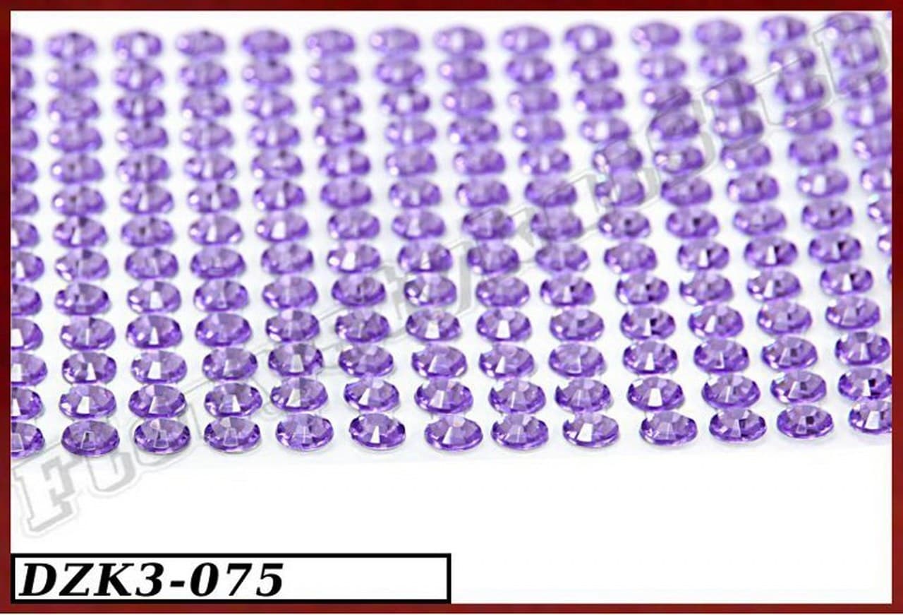 Dżety samoprzylepne kryształki 3mm/806szt wrzos