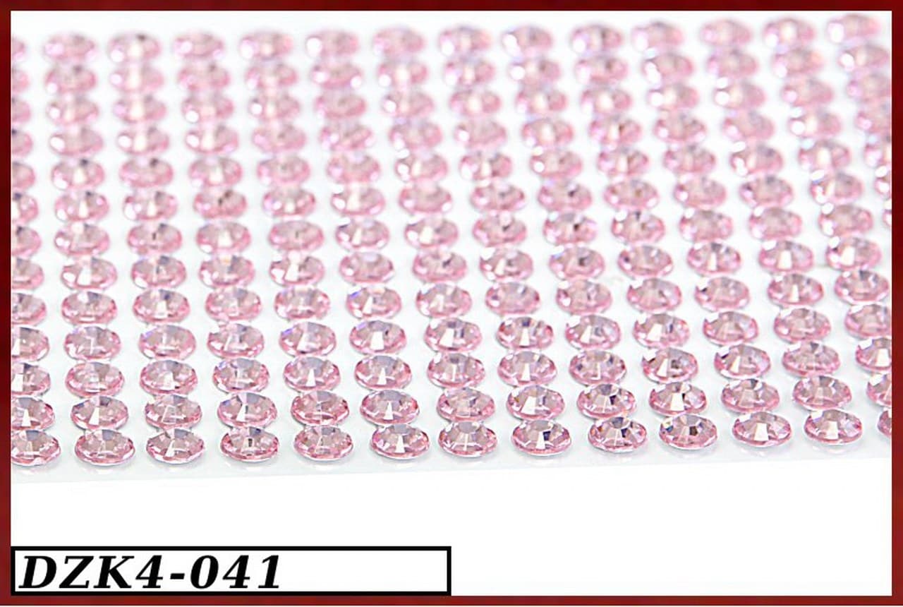 Dżety samoprzylepne kryształki 4mm/440szt j.róż