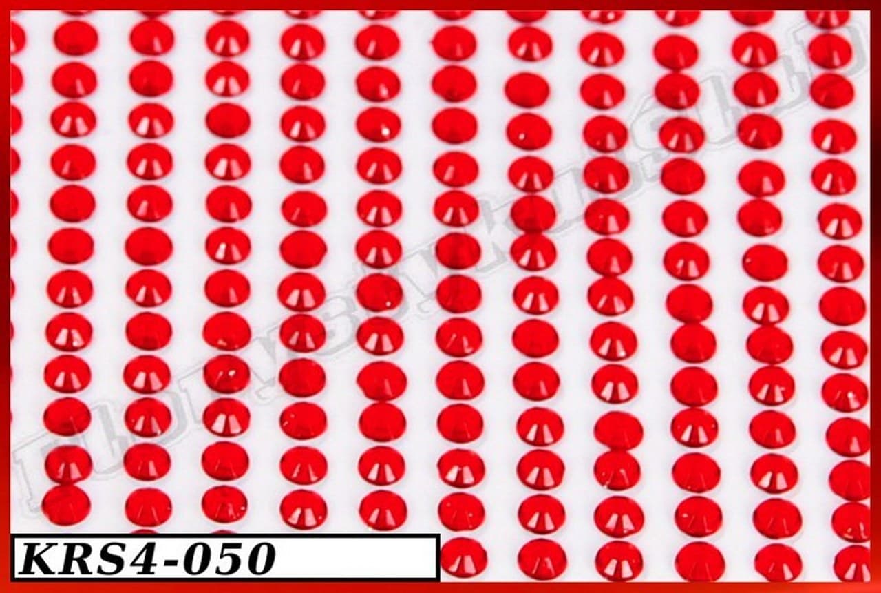 Dżety samoprzylepne kryształy 4mm/567szt. czerwone