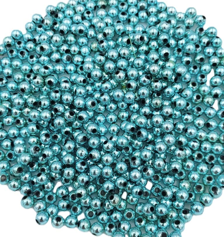 Perełki metalizowane, śr. 6mm/50g, niebieskie