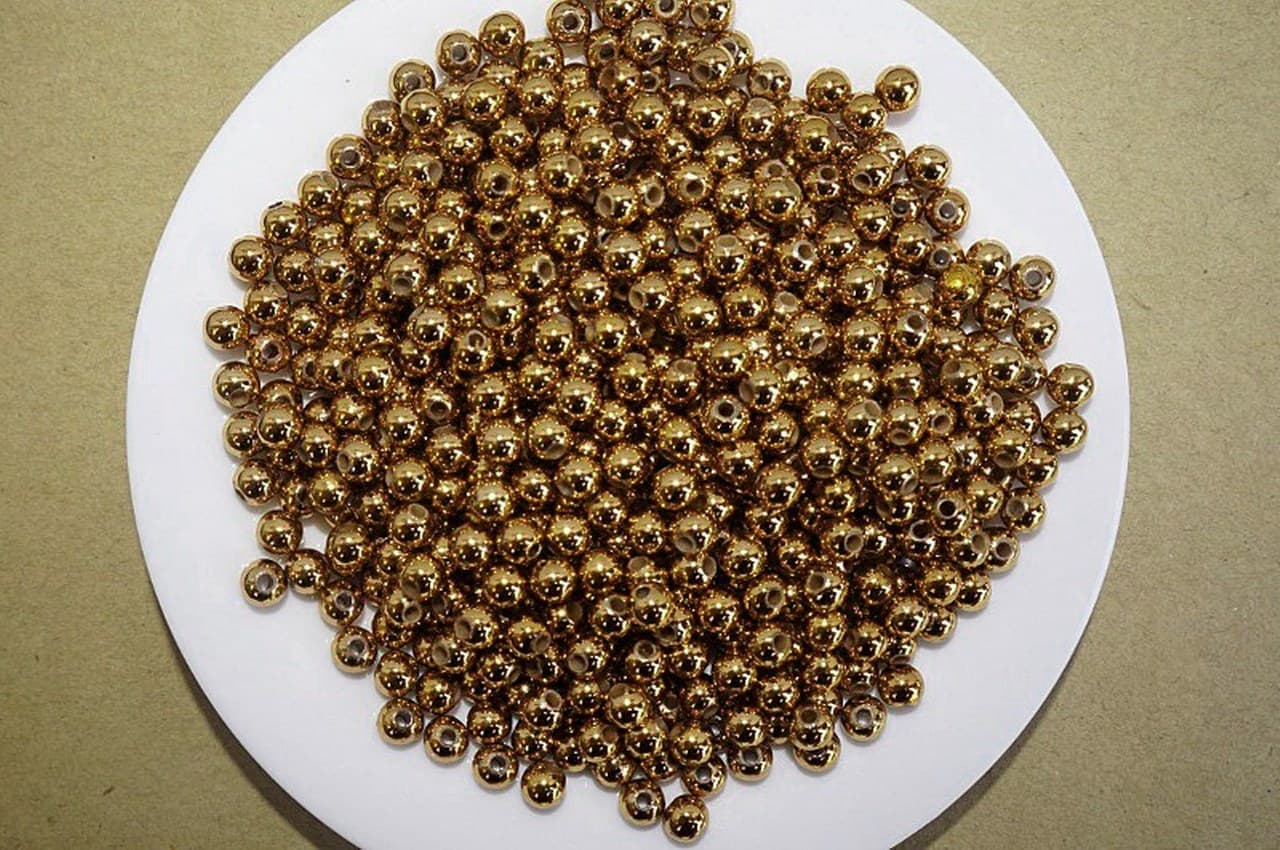 Perełki metalizowane, śr. 6mm/50g, brązowe