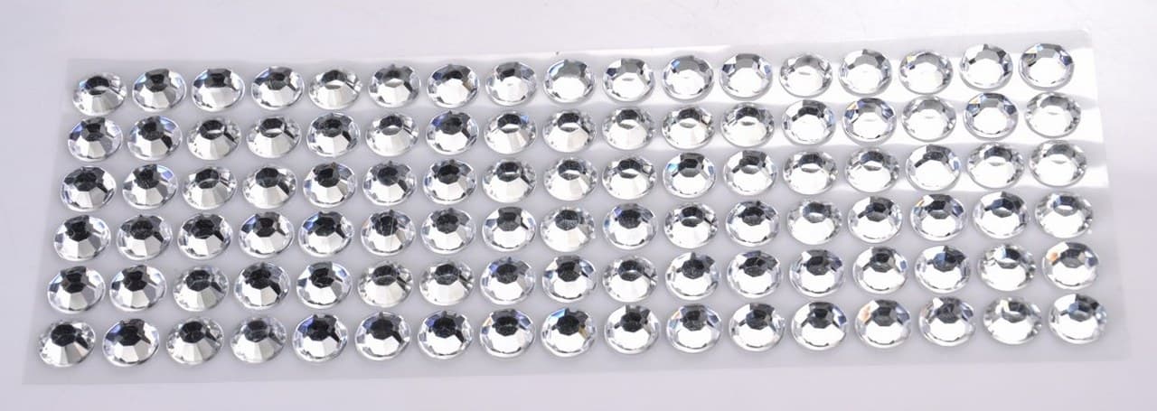 Dżety samoprzylepne kryształy 15mm/100szt. bezbarw