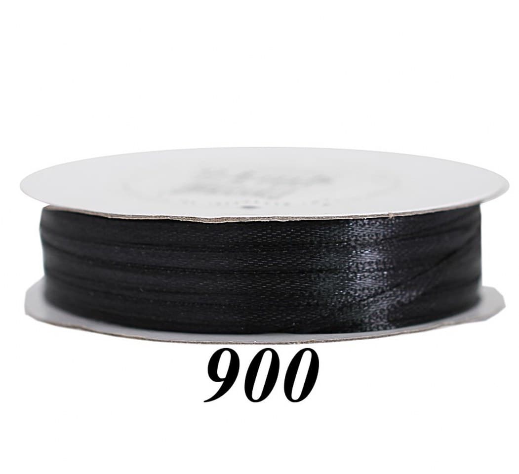 Wstążka satynowa 3mm/91mb, czarna