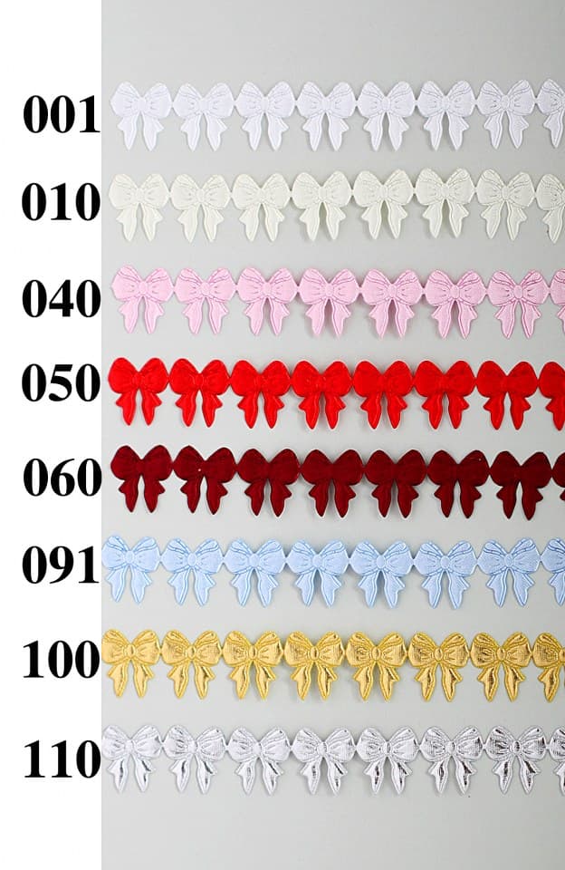 Aplikacje kokardka ażurowa 15x20mm/1mb, kremowa