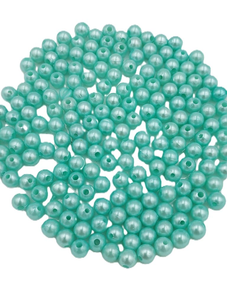 Koraliki (perełki) z dziurką, śr. 8mm niebieskie