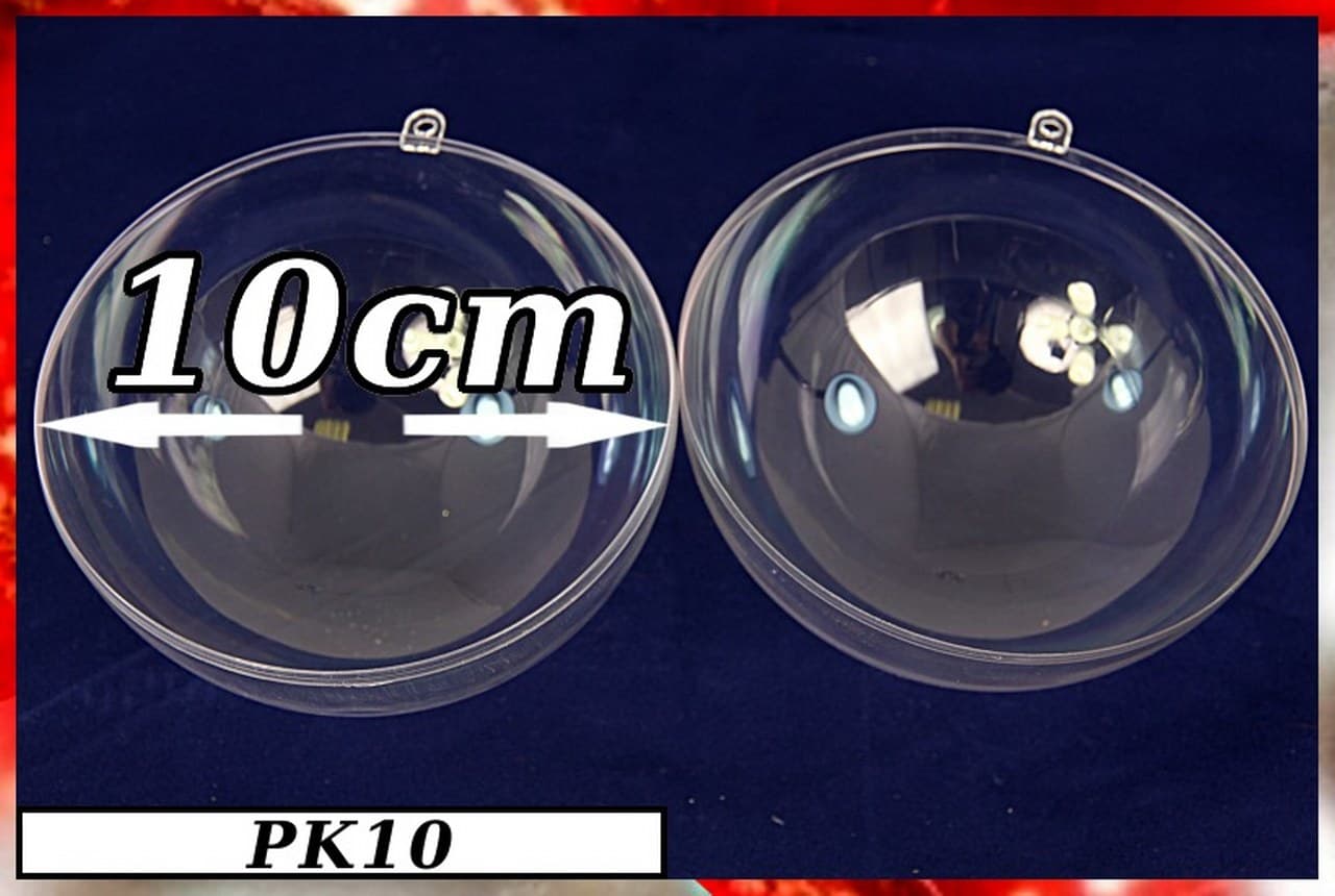 Kula plastikowa akrylowa 2 połówki śr.10cm/1sztuka