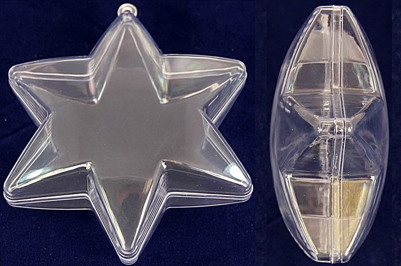 Gwiazda plastikowa płaska, śr. 10cm, 1szt 