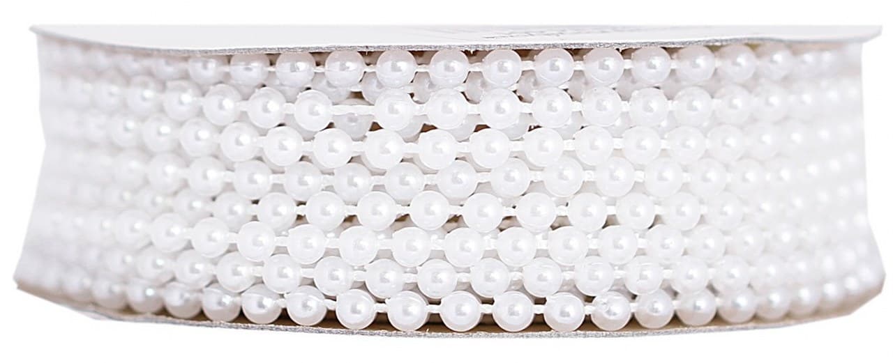 Sznur z perełkami śr. 6mm, dł. ok. 4m, białe