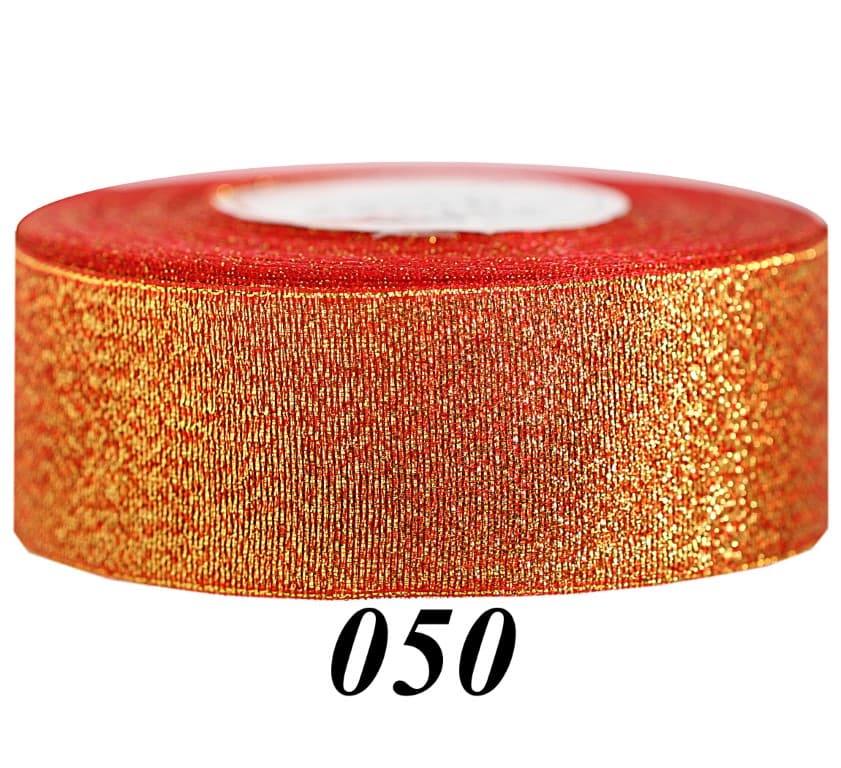 Wstążka brokatowa 38mm/22mb, czerwona