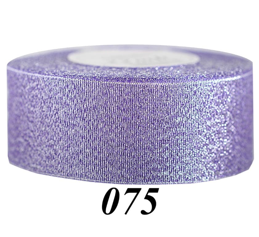 Wstążka brokatowa 38mm/22mb, wrzosowa