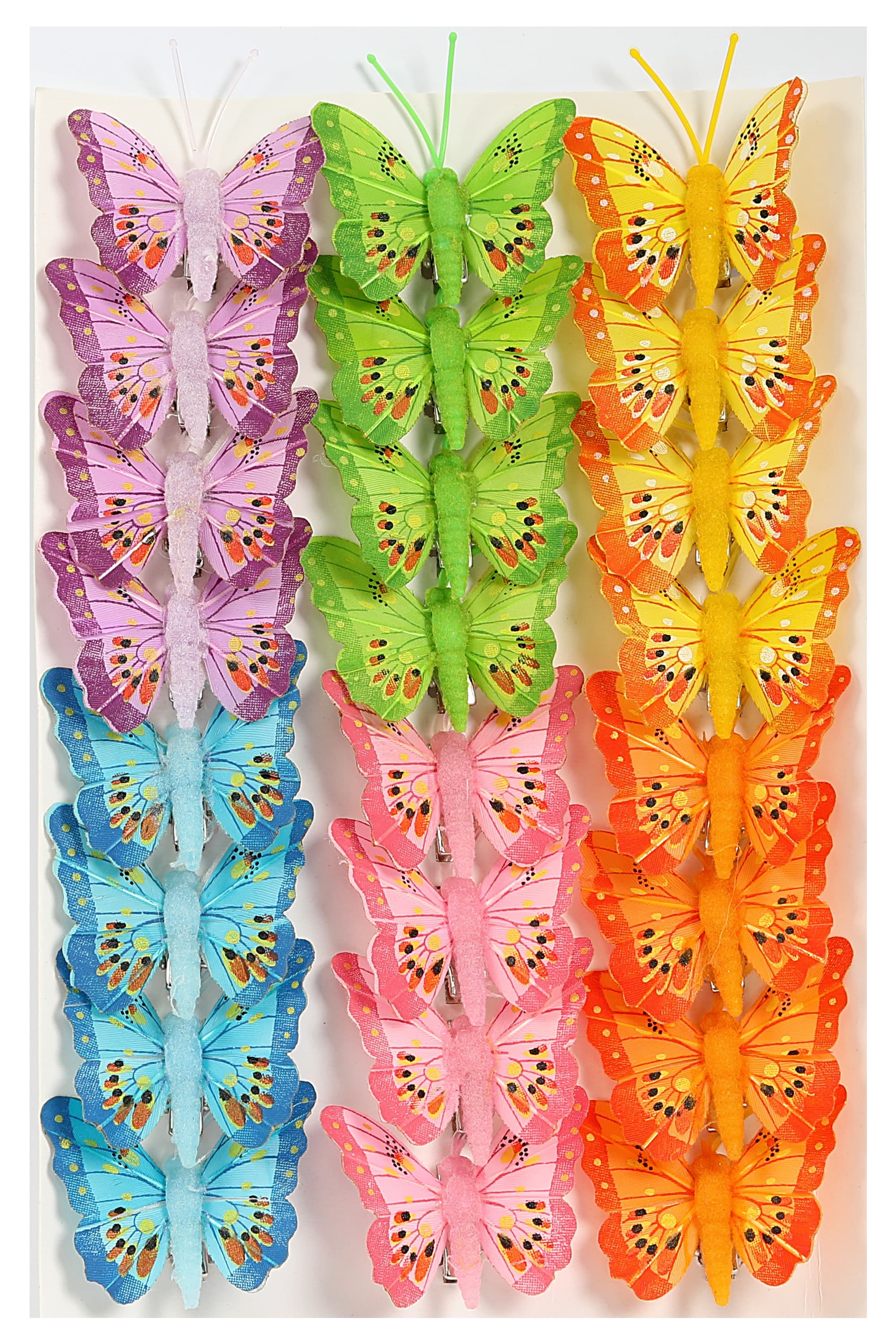 Sztuczne kolorowe motyle szer. 5cm, 24szt.