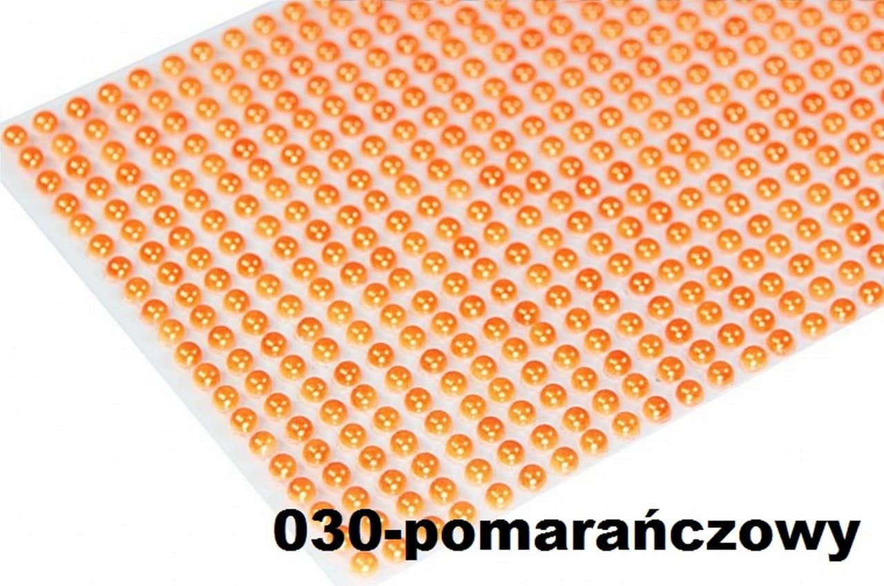 Dżety samoprzylepne perełki 4mm/500szt, pomarańcz