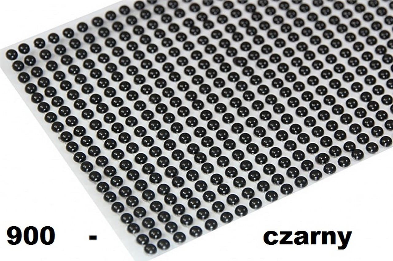 Dżety samoprzylepne perełki 4mm/500szt, czarne