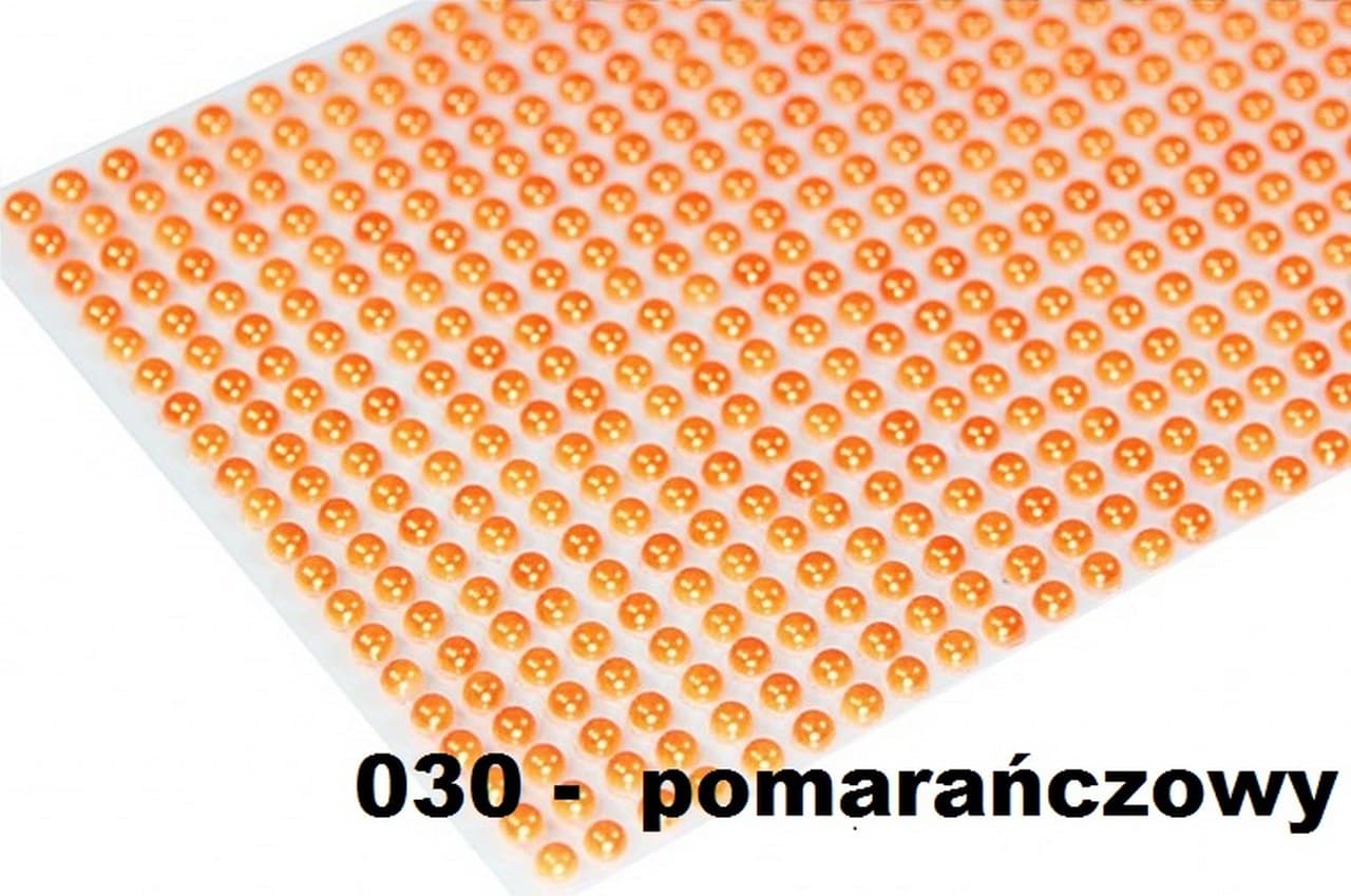 Dżety samoprzylepne perełki 6mm/252szt, pomarańcz