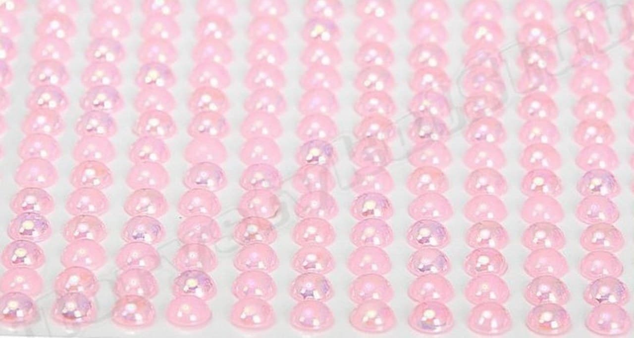Dżety samoprzylepne perły opal 8mm/120szt różowe