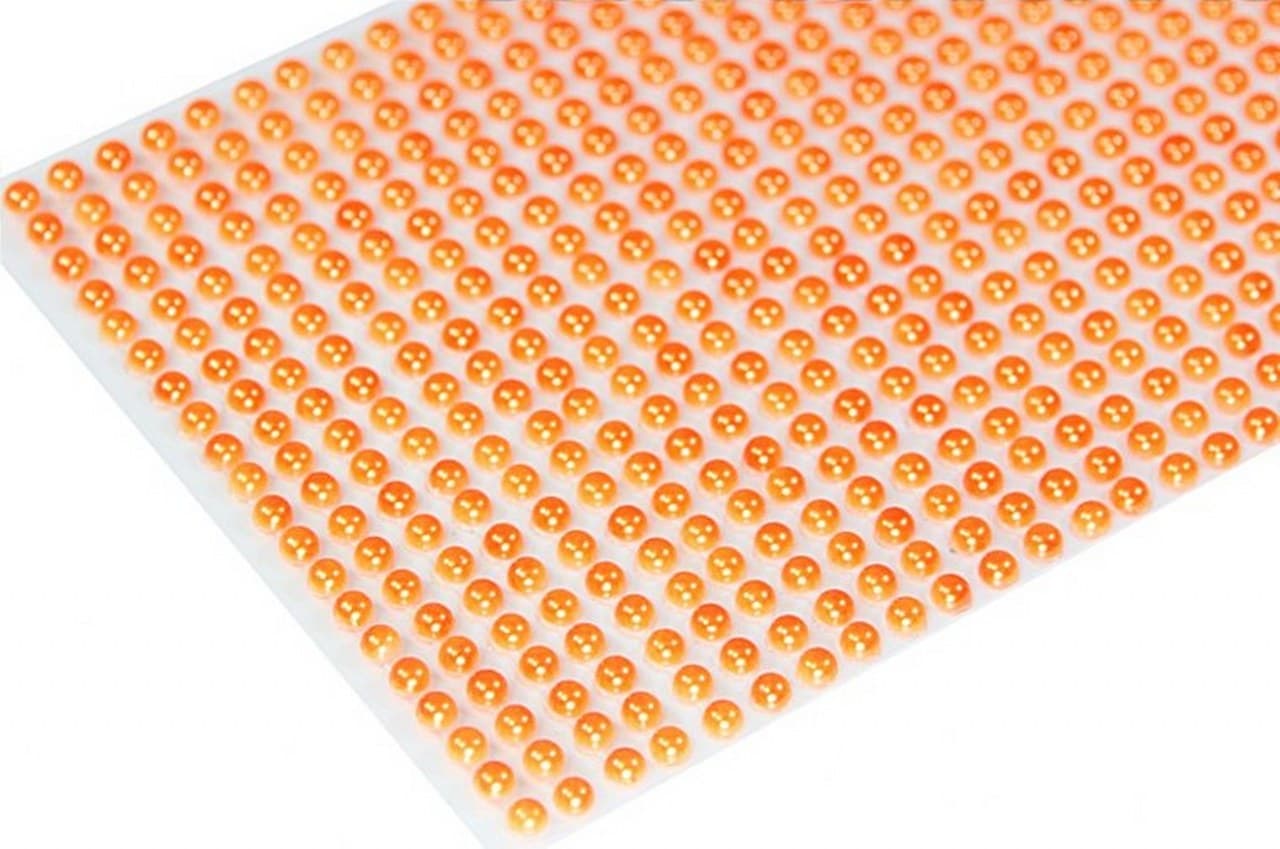 Dżety samoprzylepne perełki 3mm/702szt. pomarańcz