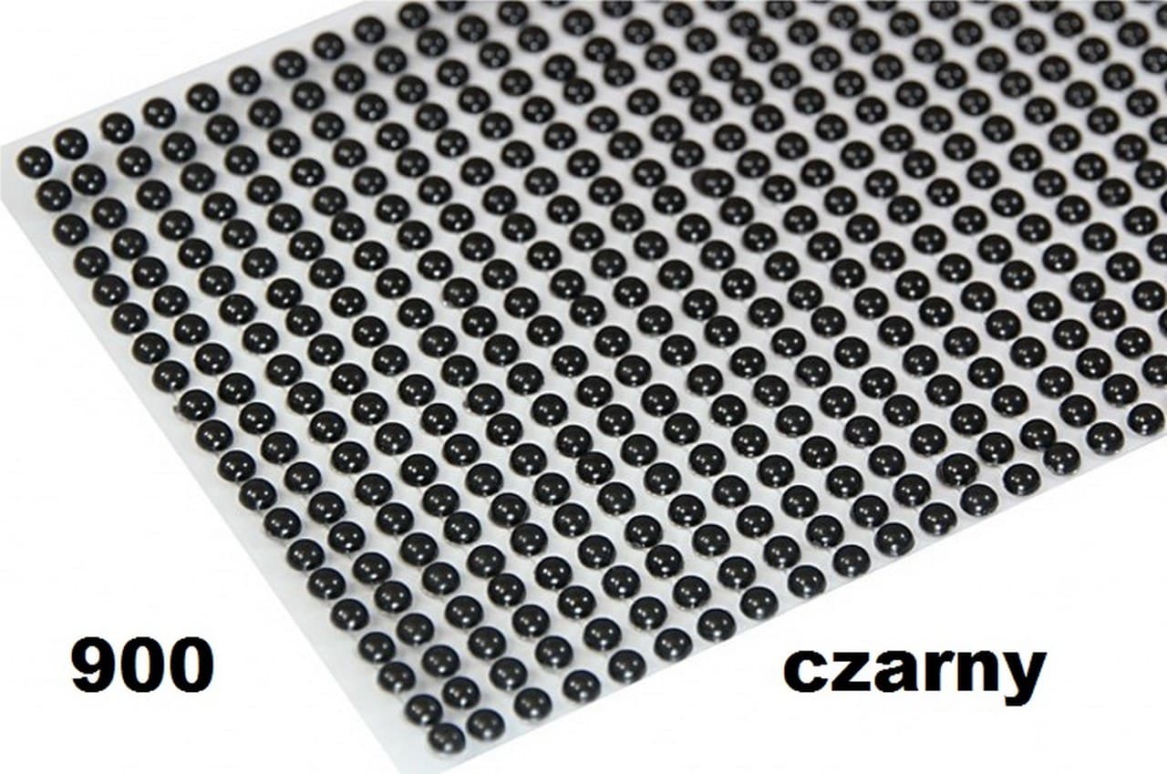 Dżety samoprzylepne perełki 6mm/252szt, czarne