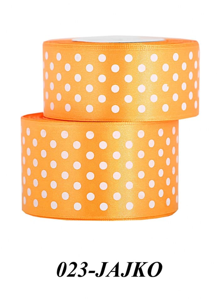 Wstążka satynowa w kropki 50mm/22mb, jajko