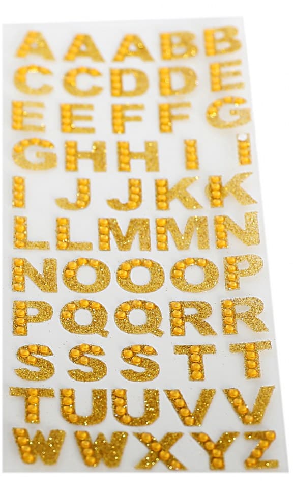 Dżety samoprzylepne litery A-Z, 1kpl. złote
