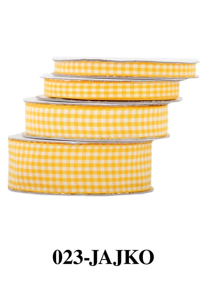 Wstążka materiałowa w kratkę 25mm/9mb, jajko