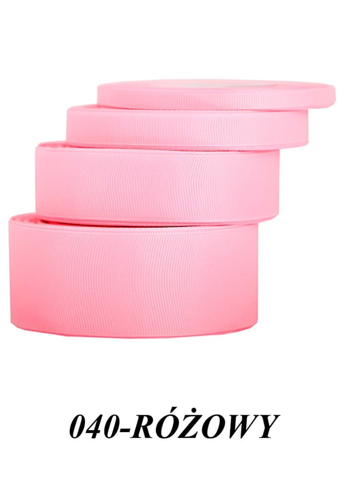 Wstążka rypsowa, 6mm/22mb, różowa