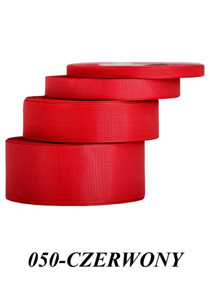 Wstążka rypsowa, 6mm/22mb, czerwona