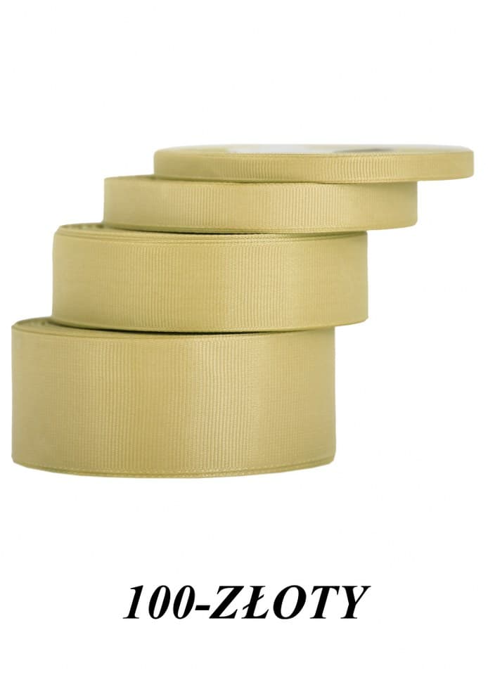 Wstążka rypsowa, 6mm/22mb, złota