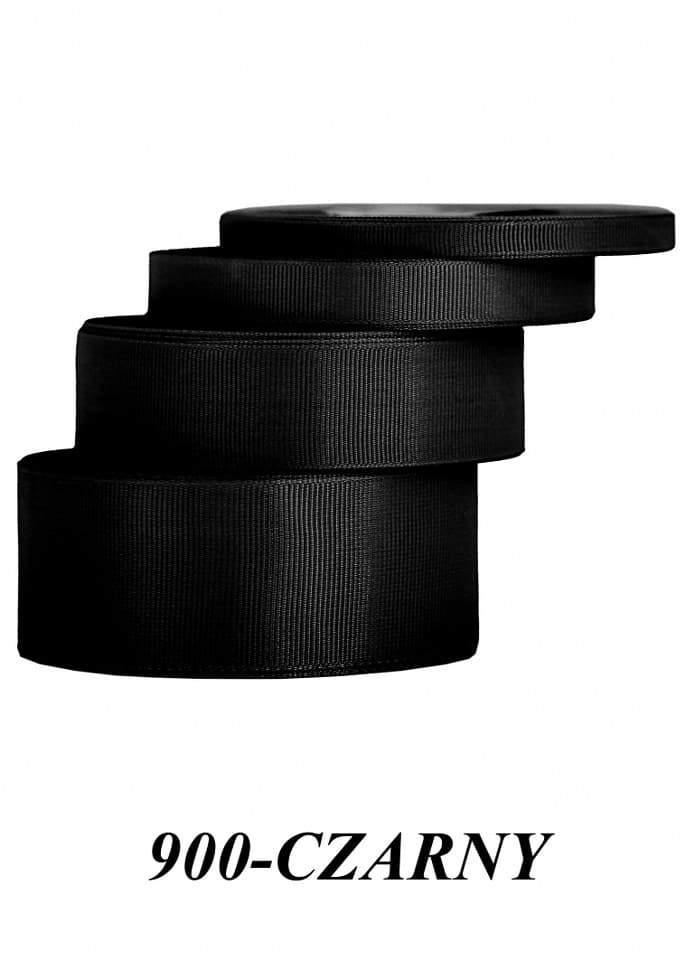 Wstążka rypsowa, 6mm/22mb, czarna