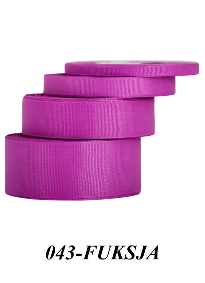 Wstążka rypsowa, 12mm/22mb, fuksja