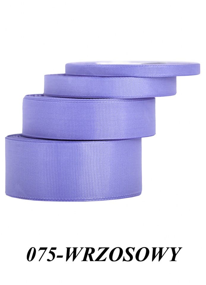 Wstążka rypsowa, 12mm/22mb, wrzosowa