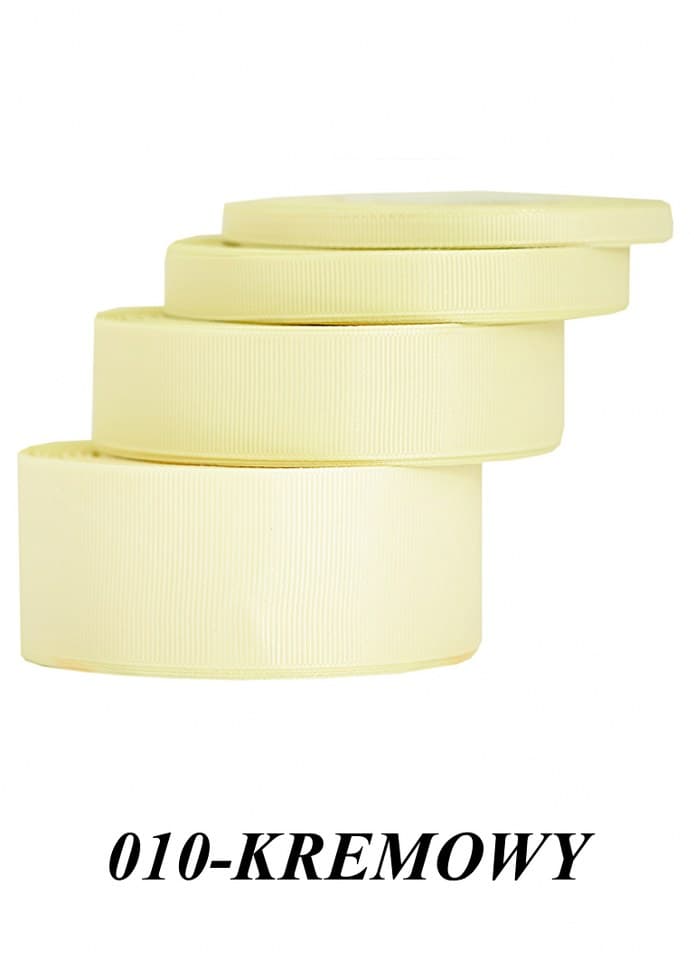 Wstążka rypsowa, 38mm/22mb, kremowa