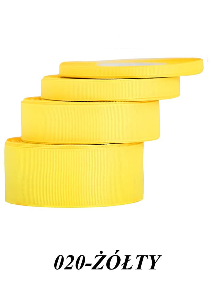 Wstążka rypsowa, 38mm/22mb, żółta