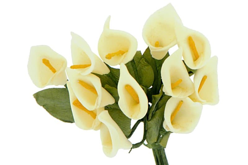 Piankowe Kwiaty Kalli na Drucie wys. 12cm kremowe