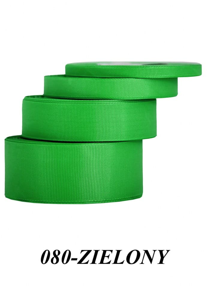 Wstążka rypsowa, 38mm/22mb, zielona