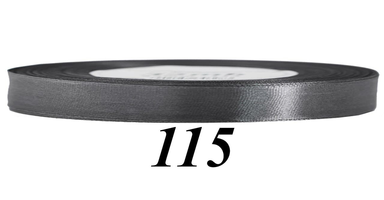 Wstążka satynowa 6mm/32mb, grafitowa