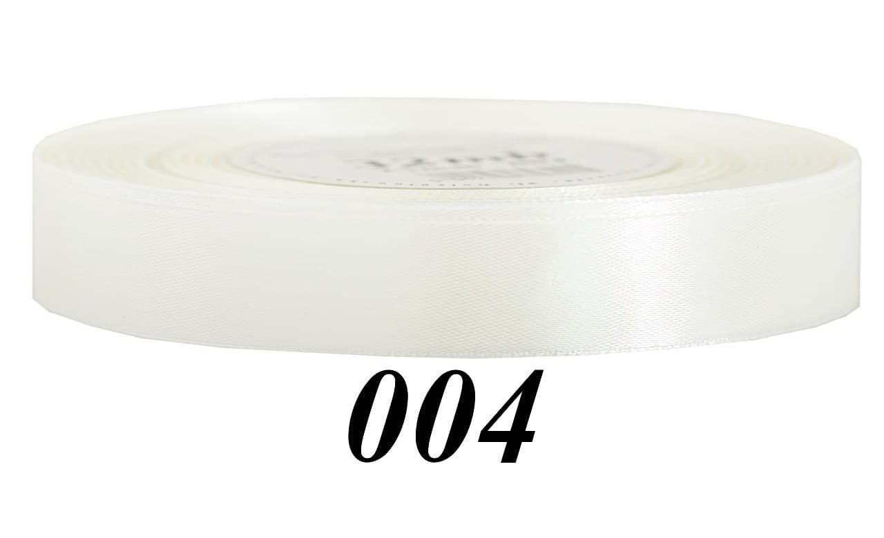 Wstążka satynowa 12mm/32mb, biały śmietankowy