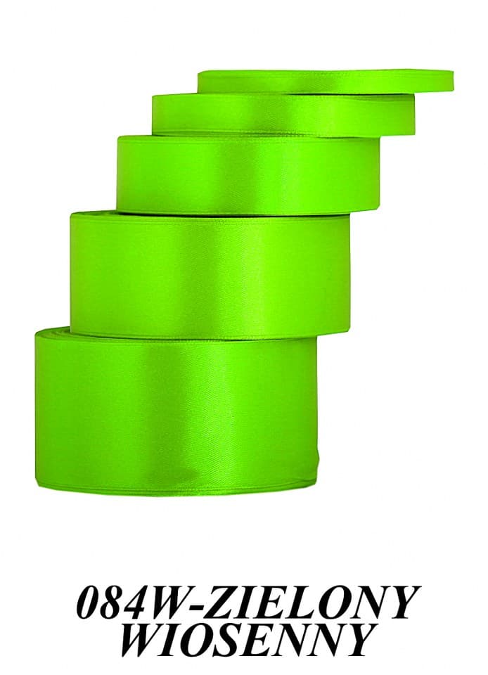Wstążka satynowa 12mm/32mb, trawa wiosenna