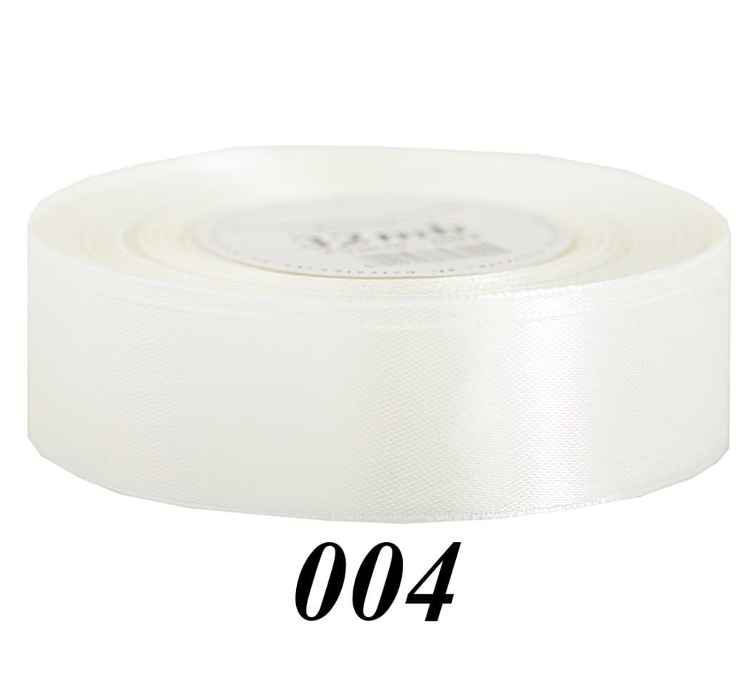 Wstążka satynowa 25mm/32mb, biały śmietankowy
