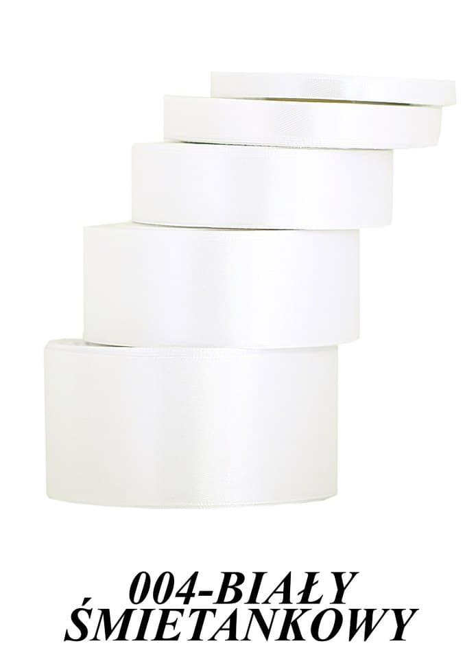 Wstążka satynowa 38mm/32mb, biały śmietankowy