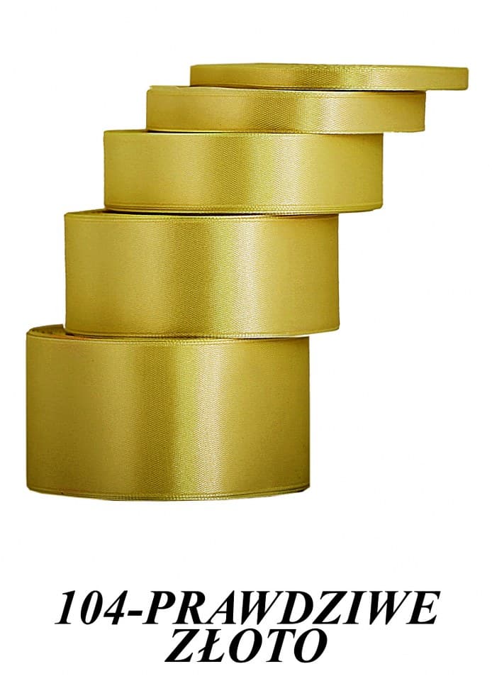 Wstążka satynowa 38mm/32mb, prawdziwe złoto
