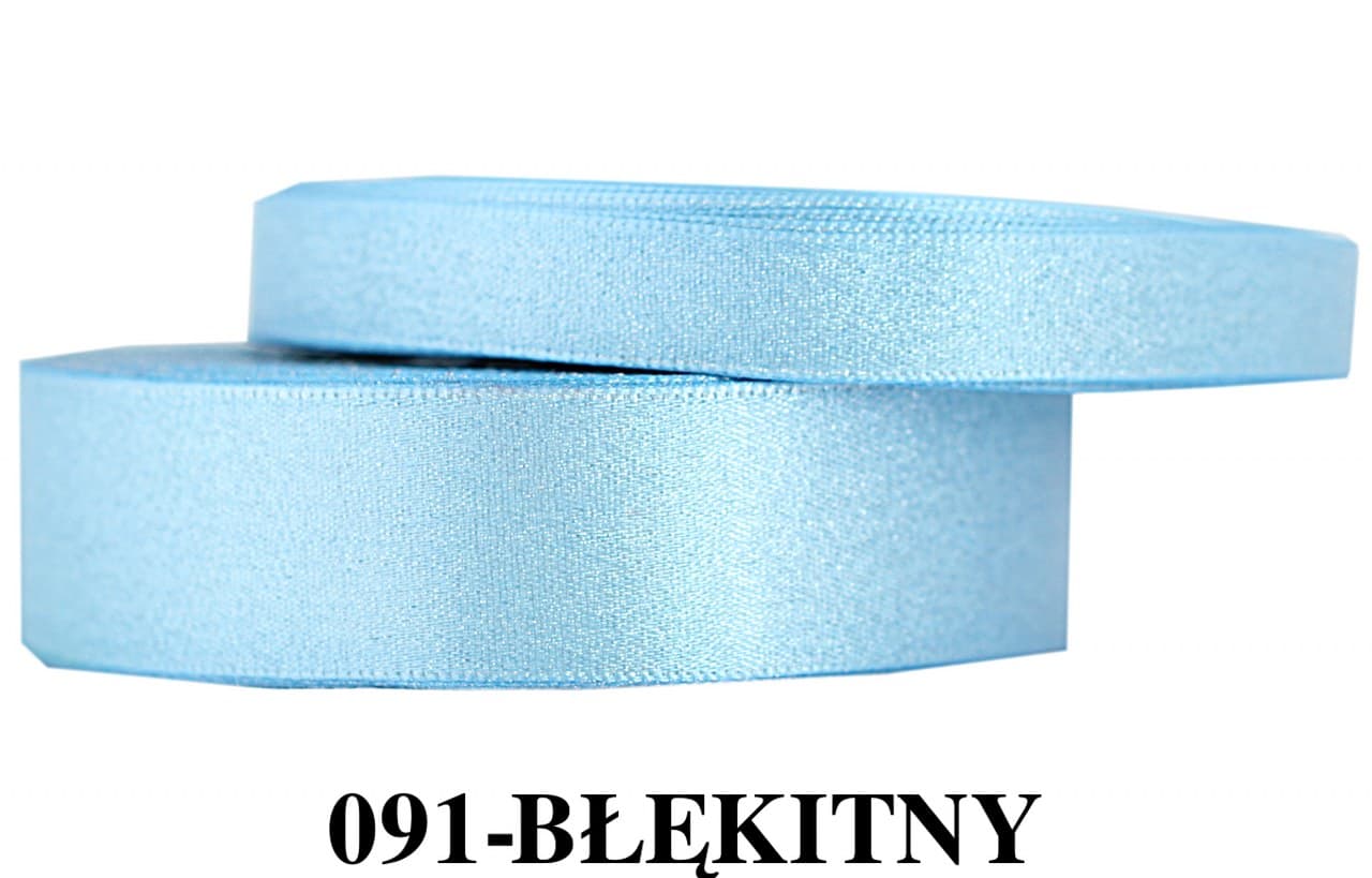 Wstążka satynowa z brokatem 12mm/22mb, błękitna