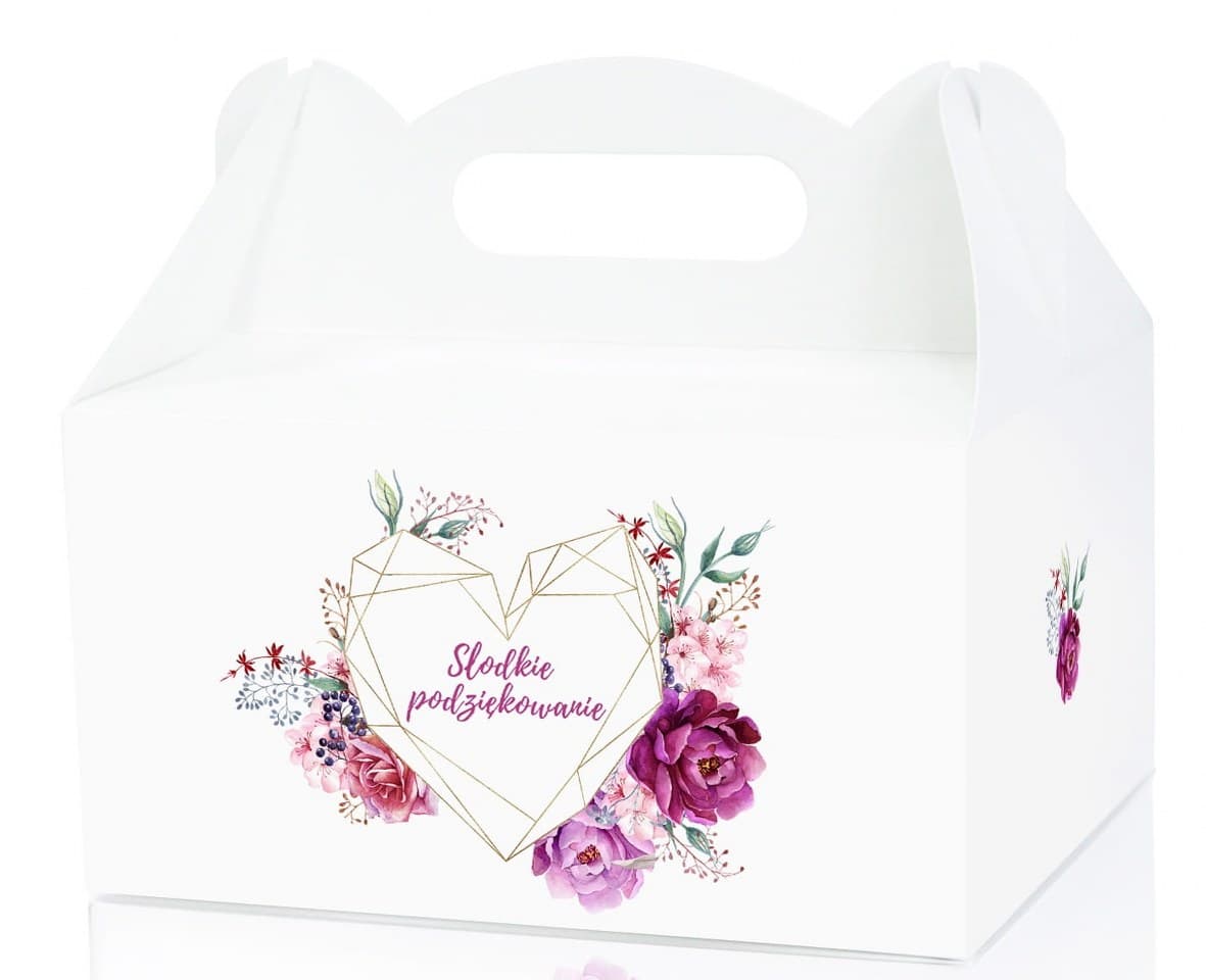 Pudełko tekturowe na ciasto 9x14x19, róża amarant