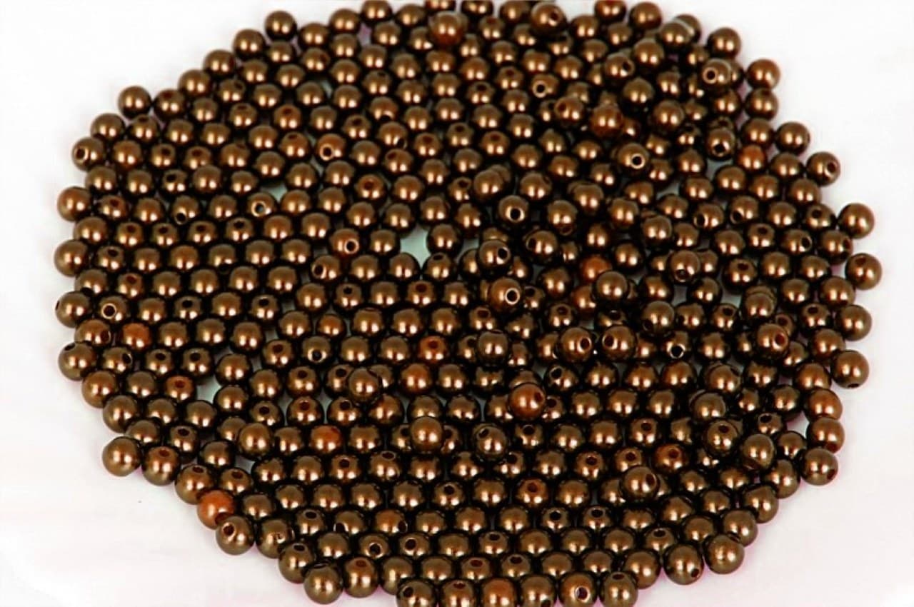 Koraliki (perełki) z dziurką, śr. 8mm/50g, brązowe