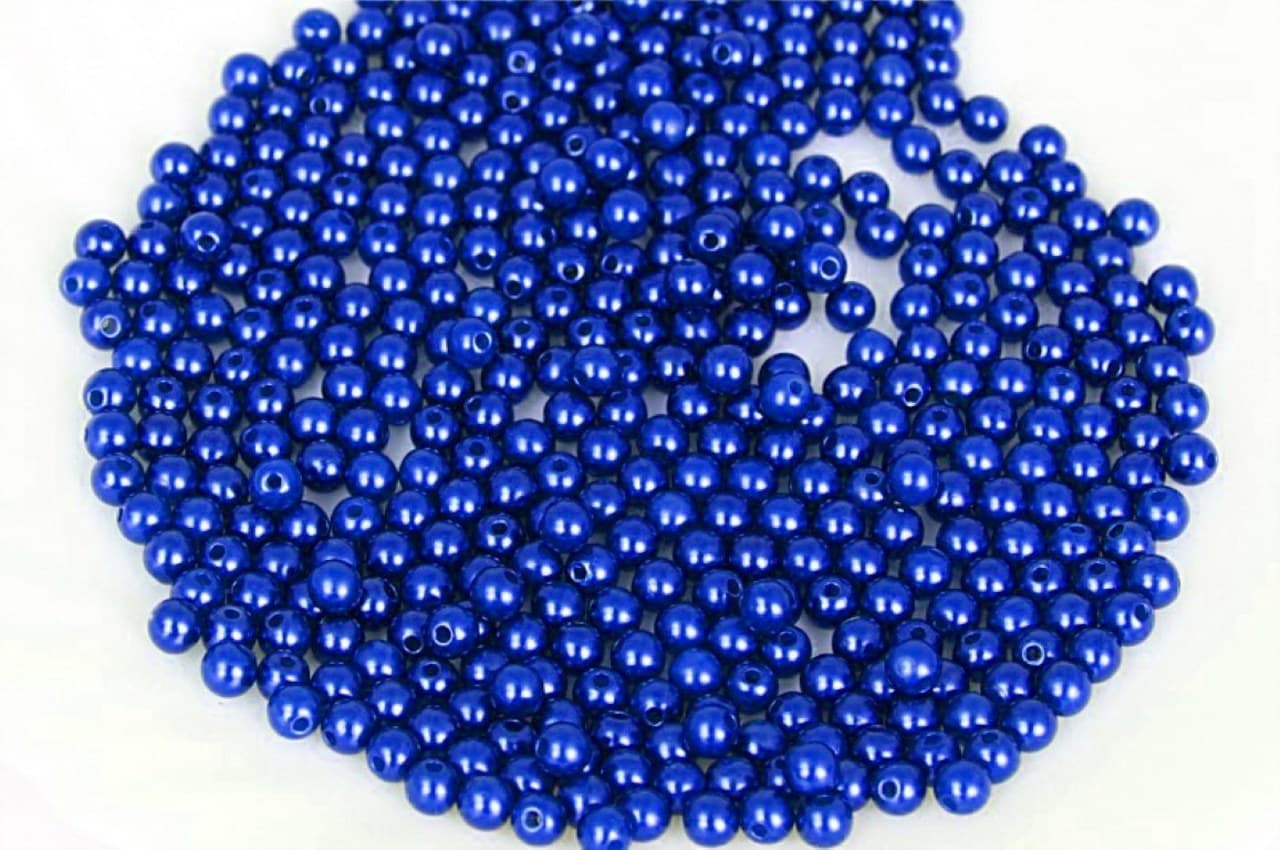 Koraliki perełki z dziurką, śr.3mm/25g, chabrowe