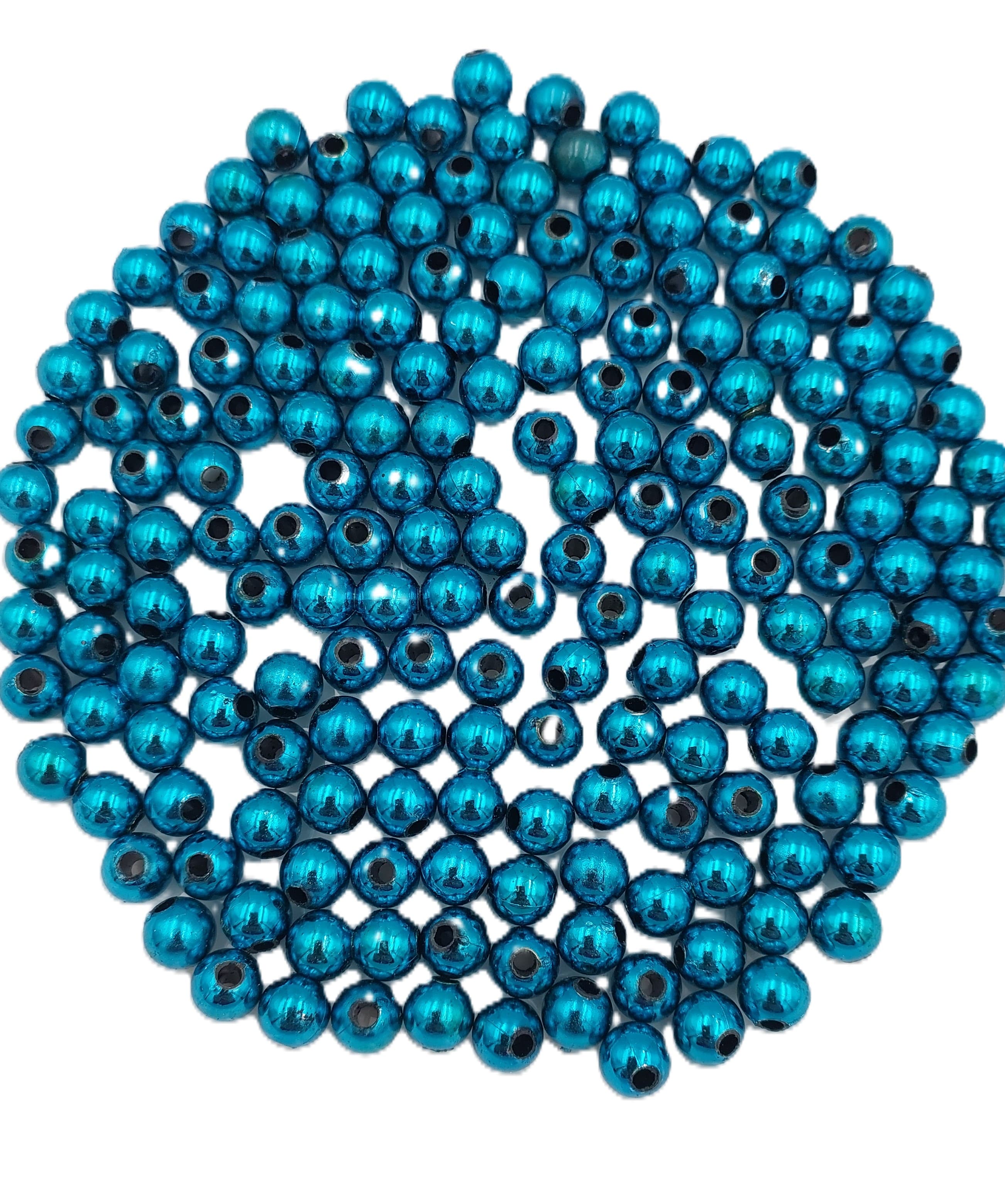 Perełki metalizowane, śr. 8mm/50g, chabrowe